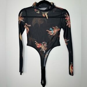 Twin ser by Simona Barbieri sheer angel cherub mesh tong bodysuit